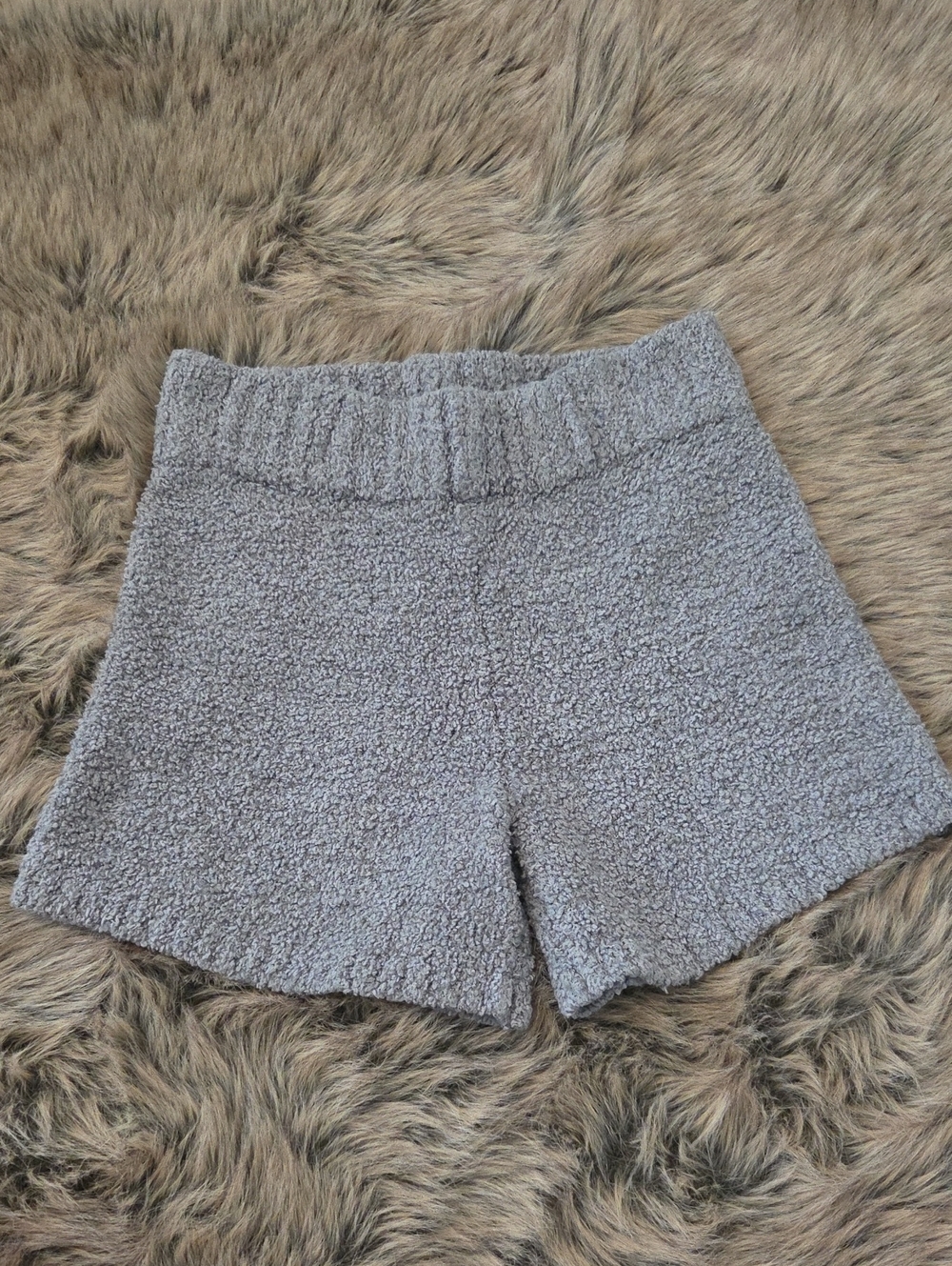 SKIMS Cozy Gray Women's Plush Shorts